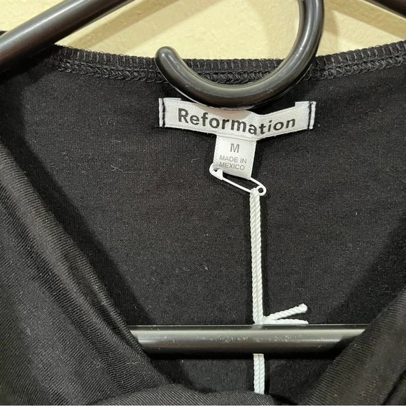 NWT Reformation black blouse top size medium Shae Knit Top - Picture 2 of 8